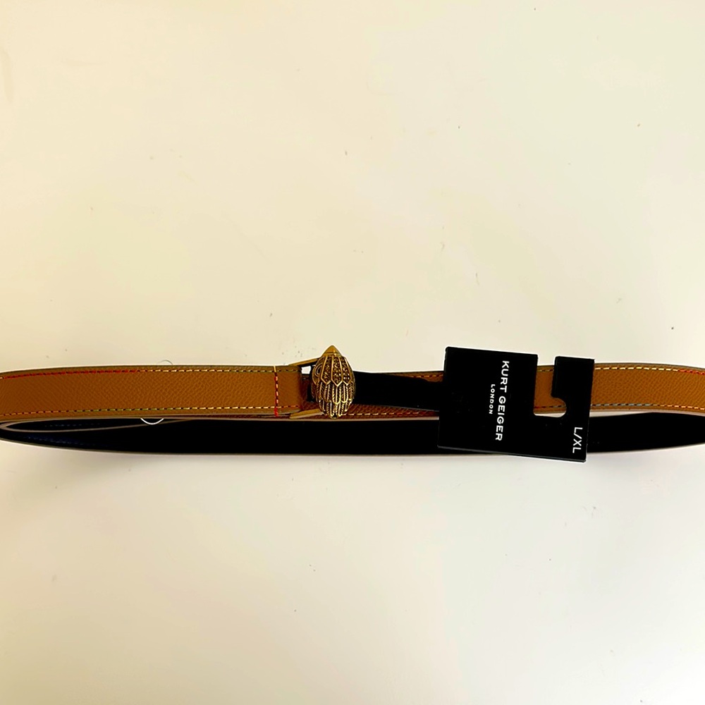 New Kurt Geiger Leather Brown belt. Size L/XL.